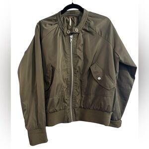 Free People Midnight Bomber Jacket (Olive Green) Size Large
